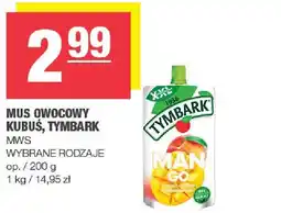 Spar Mus owocowy Kubuś, Tymbark MWS wybrane rodzaje 200g oferta