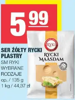 Spar Ser żółty Rycki Maasdam plastry 135g Ryki oferta