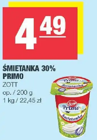 Spar Śmietanka 30% primo 200g Zott oferta