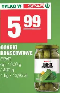 Spar Ogórki konserwowe SPAR 900g oferta