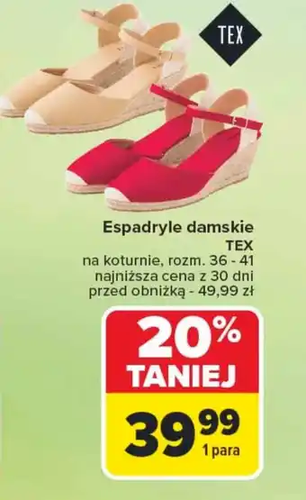 Carrefour Espadryle damskie TEX oferta