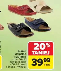 Carrefour Klapki damskie Komfort oferta