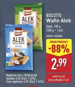 ALDI Wafle alek z kremem kokosowym Biscotto oferta