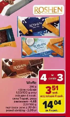 Carrefour Market Wafelki mleczne Roshen oferta