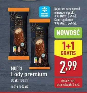 ALDI Lód banan peanut butter Mucci oferta