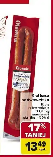 Carrefour Market Kiełbasa podwawelska Olewnik oferta