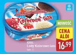 ALDI Lody śmietankowo-truskawkowo-czekoladowe Koral kolorowe lato oferta