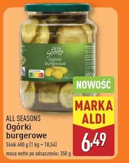 ALDI Ogorki burgerowe All seasons oferta