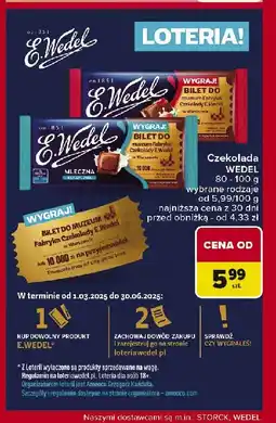 Carrefour Market Czekolada mleczna truskawkowa Wedel oferta