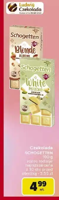 Carrefour Market Czekolada blonde almond Schogetten oferta