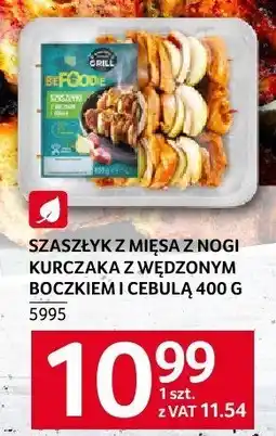 Selgros Szaszłyk z mięsa z nogi kurczaka z wędzonym boczkiem i cebulą 400 g Selgros oferta