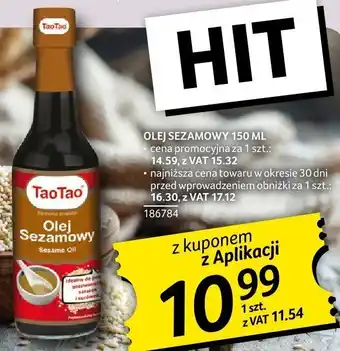 Selgros Olej sezamowy TaoTao 150 ml oferta