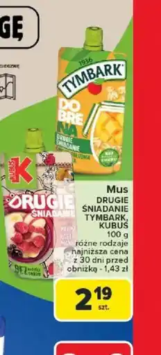 Carrefour Mus Drugie Sniadanie Tymbark, Kubuś oferta