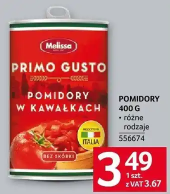 Selgros Pomidory w kawałkach 400g Melissa oferta