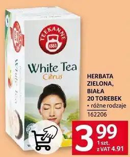 Selgros Herbata zielona, biała 20 torebek Teekanne White Tea Citrus oferta