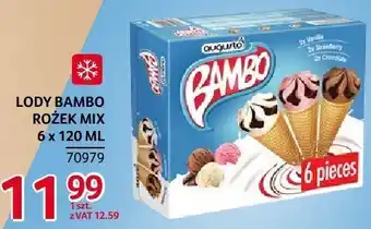 Selgros Lody Bambo Rożek Mix 6x120ml oferta