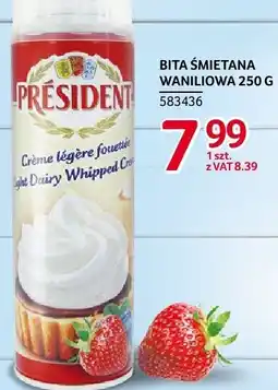 Selgros Bita śmietana waniliowa 250g President oferta