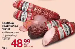 Selgros Kiełbasa krakowska sucha różne rodzaje i gramatury Olewnik oferta