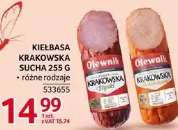 Selgros Kiełbasa krakowska sucha 255 g Olewnik oferta