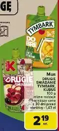 Carrefour Mus jabłko banan aronia malina + kasza manna Kubuś Drugie Śniadanie oferta