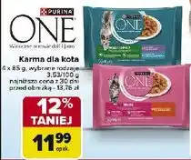 Carrefour Karma dla kota indoor formula cielęcina z marchewką + tuńczyk zieloną fasolką Purina One oferta