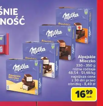 Carrefour Milka Alpejskie Mleczko oferta