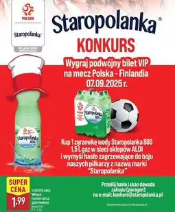 ALDI Woda gazowana Staropolanka 800 oferta