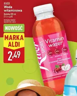 ALDI Woda witaminowa o smaku czerwonego winogrona pitaja River Sport oferta