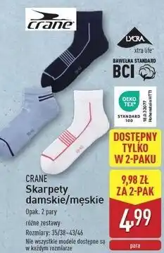 ALDI Skarpety sportowe męskie 43/46 Crane oferta