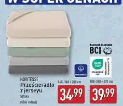 ALDI Prześcieradło z jerseyu 180-200 x 220 cm Novitesse oferta