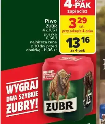 Carrefour Piwo Zubr oferta