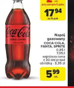 Carrefour Napój gazowany Coca-Cola, Fanta, Sprite oferta