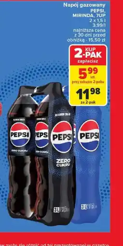 Carrefour Napój gazowany Pepsi, Mirinda, 7up oferta