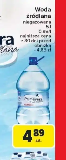 Carrefour Woda źródlana Primavera oferta