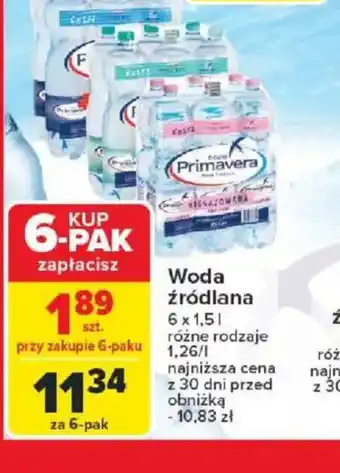 Carrefour Woda źródlana oferta