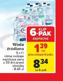 Carrefour Woda źródlana oferta