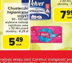 Carrefour Chusteczki higieniczne Velvet oferta