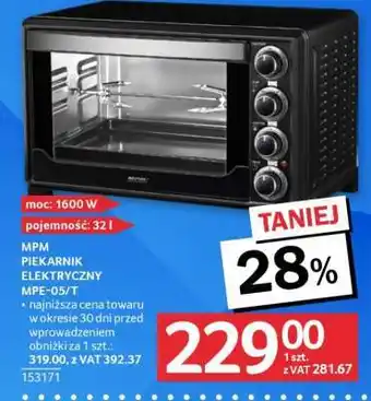Selgros MPM Piekarnik Elektryczny MPE-05/T oferta