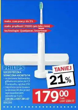 Selgros PHILIPS SZCZOTECZKA SONICZNA HX3673/14 oferta