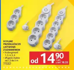 Selgros ECOLINE PRZEDŁUŻACZE LISTWOWE Z UZIEMIENIEM oferta