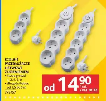 Selgros ECOLINE PRZEDŁUŻACZE LISTWOWE Z UZIEMIENIEM oferta