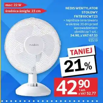 Selgros Nedis Wentylator Stołowy FNTB10CWT23 oferta