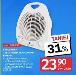 Selgros ESPERANZA TERMOWENTYLATOR GOBI EHH001 oferta