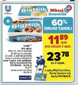 Carrefour Lody smietankowe Algida big milk oferta