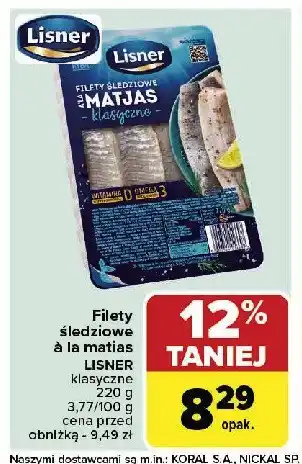 Carrefour Filety śledziowe a'la matjas w oleju Lisner oferta