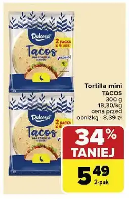 Carrefour Tacos tortilla mini DULCESOL oferta