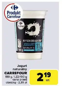 Carrefour Jogurt naturalny wysokobiałkowy Carrefour extra oferta