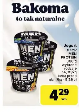 Carrefour Jogurt mango-marakuja Bakoma men skyr protein oferta