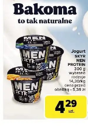 Carrefour Jogurt mango-marakuja Bakoma men skyr protein oferta