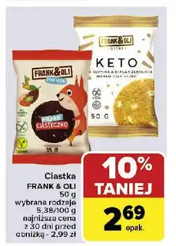 Carrefour Miękkie ciasteczko z kakao i orzechami laskowymi Frank&oli oferta